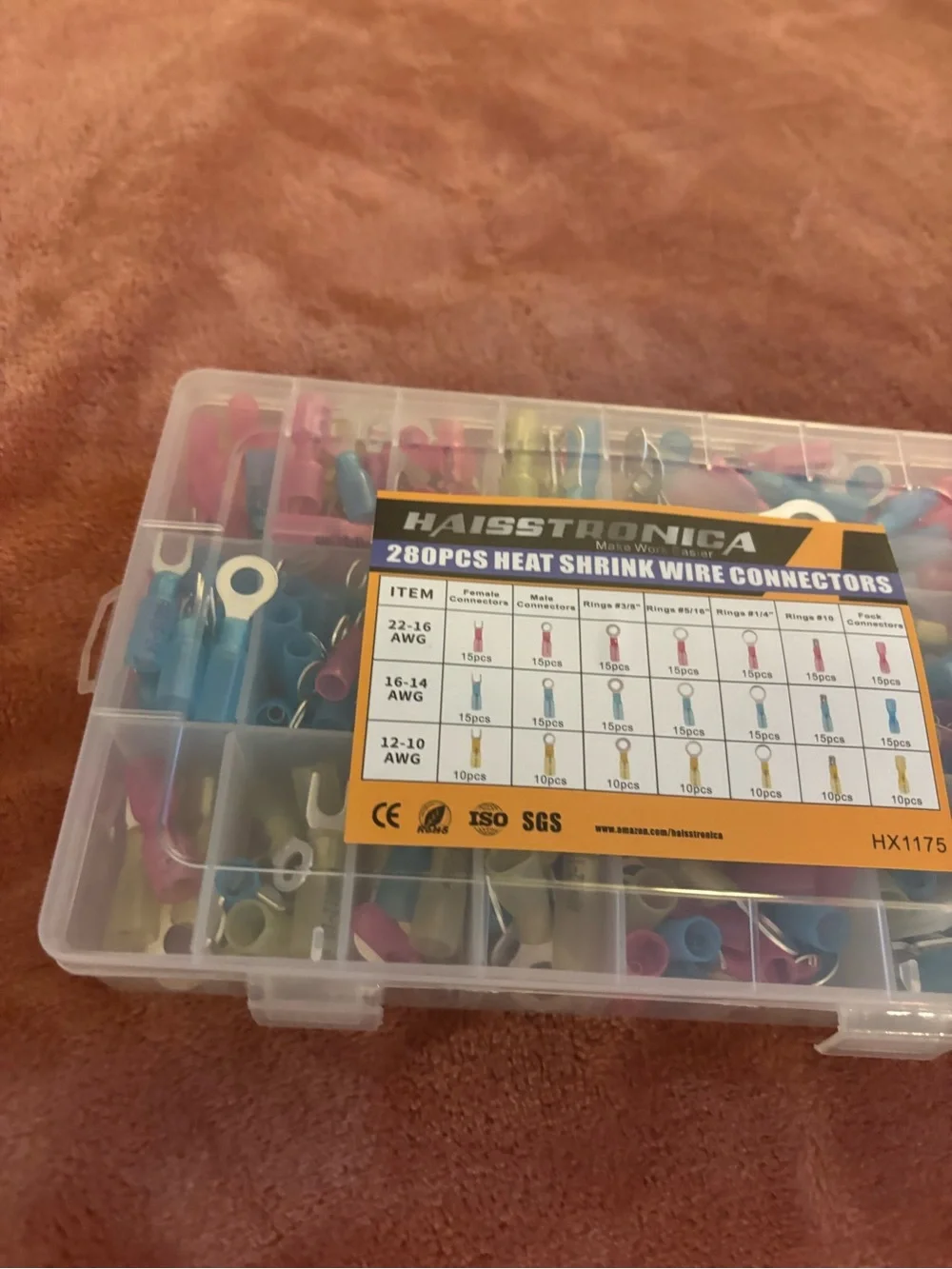 280pc Heat Shrink Wire Connector Kit - Multicolor